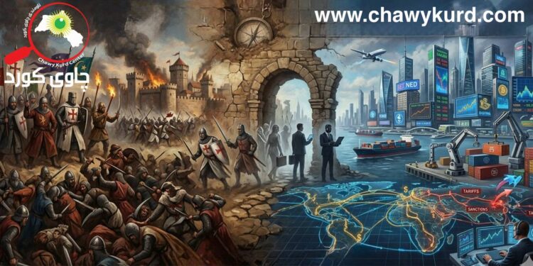 پەرەسەندنی ململانێ نێودەوڵەتییەکان؛ لە جەنگی ئایینییەوە بۆ شەڕی ئابووری و بازرگانی